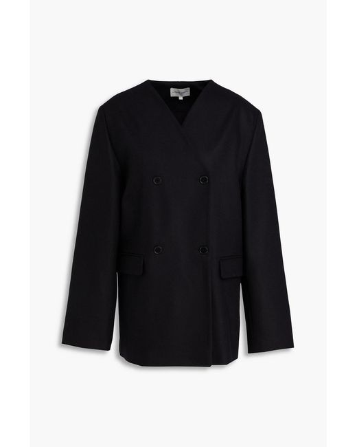 Loulou de Saison Black Ildulara Double-Breasted Wool-Blend Felt Blazer