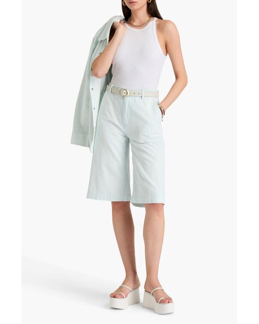 Vince White Cotton-twill shorts