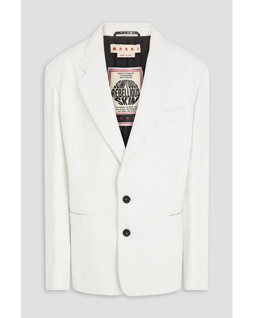 Marni White Leather Blazer