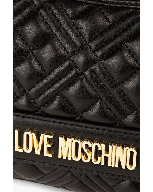 Love Moschino Quilted Faux Leather Shoulder Bag in White | Lyst Australia