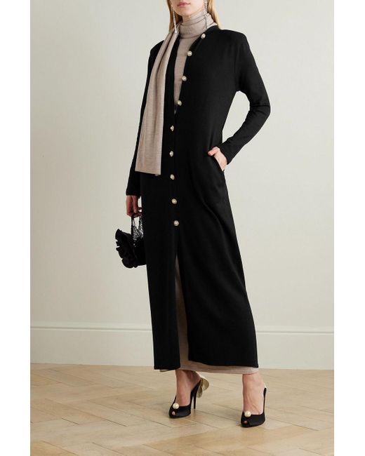 Magda Butrym Black Embellished Wool, Silk And Cashmere-Blend Cardigan
