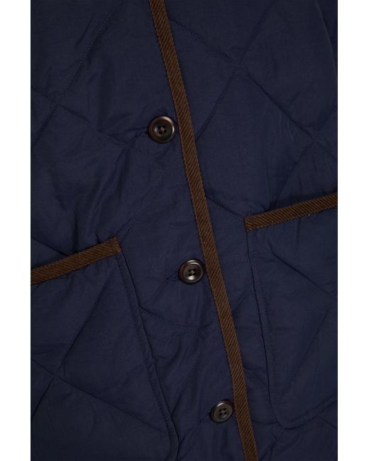 Alex Mill Blue Quinn jacke aus gestepptem shell mit cordbesatz