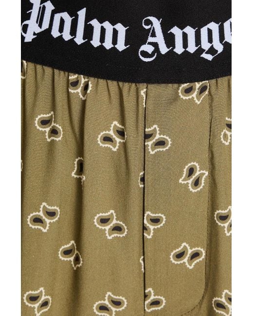 Palm Angels Green Hose mit geradem bein aus jersey mit print
