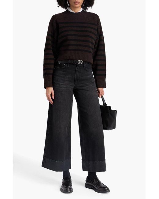 Rag & Bone Black Striped Wool-Blend Sweater
