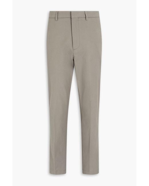 Dunhill Gray Cotton-Blend Twill Pants for men