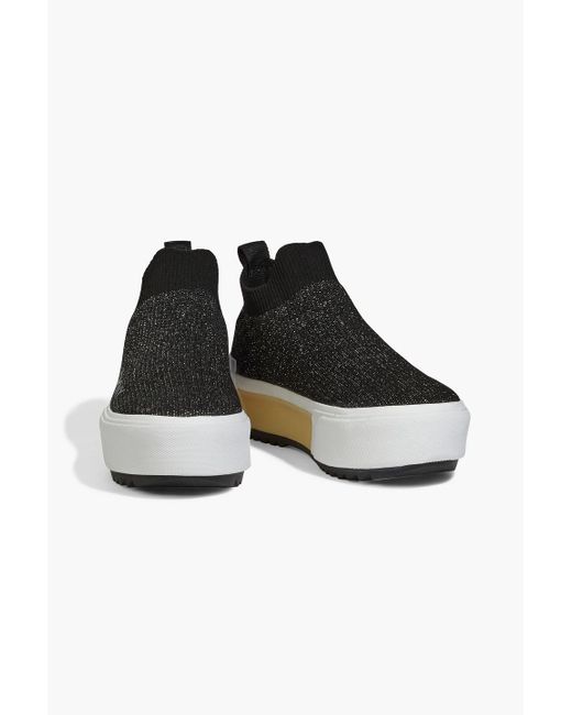 knit platform sneakers