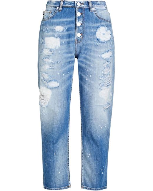 Love Moschino Denim Cropped Distressed 
