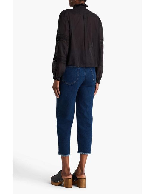 Isabel Marant Blue Naliska Cropped High-Rise Tapered Jeans
