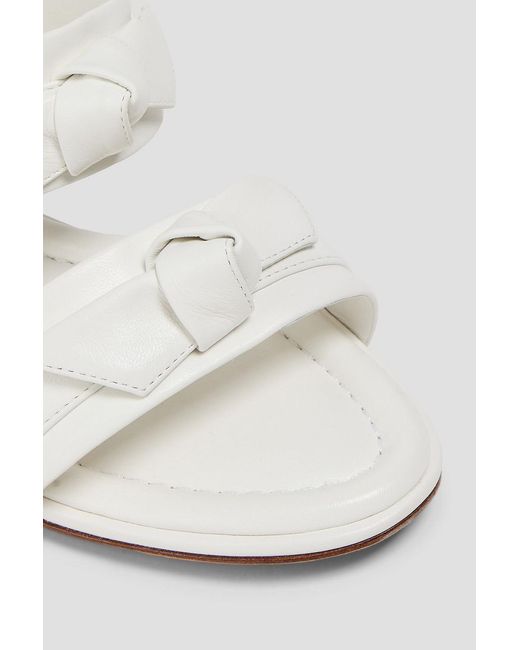 Alexandre Birman White Clarita 60 Bow-detailed Leather Mules