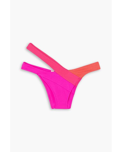 Agent Provocateur Pink Teri Cutout Color-Block Bikini Briefs