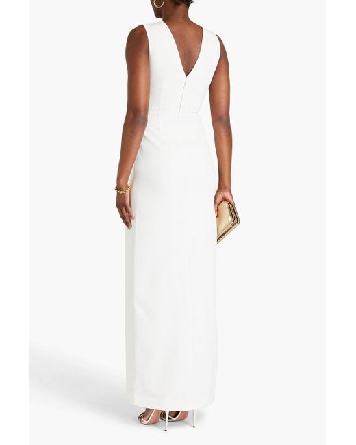 Halston Heritage White Twisted Stretch-cady Gown