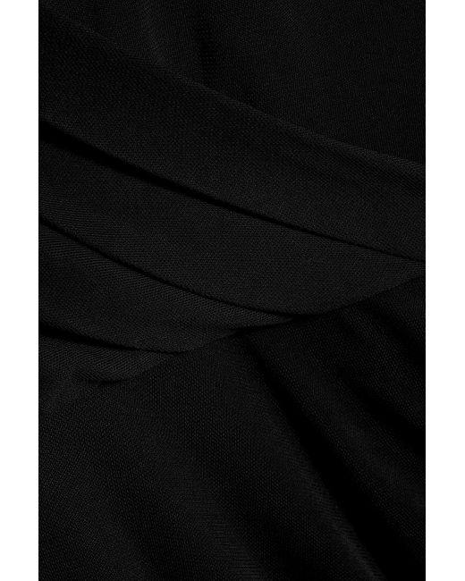 Rag & Bone Black Holly Wrap-effect Ruched Stretch-jersey Mini Dress