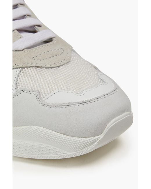 IRO White Curve Runner Mesh And Suede Sneakers