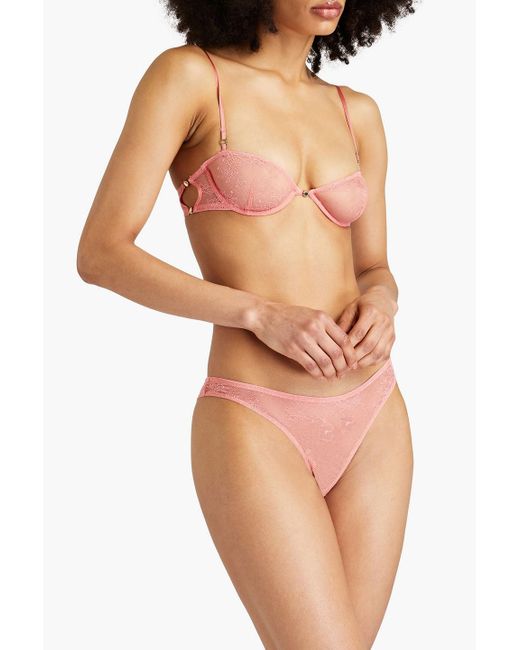 Stella McCartney Pink Stretch-tulle Mid-rise Briefs