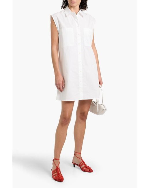 FRAME White Cotton-Poplin Mini Shirt Dress