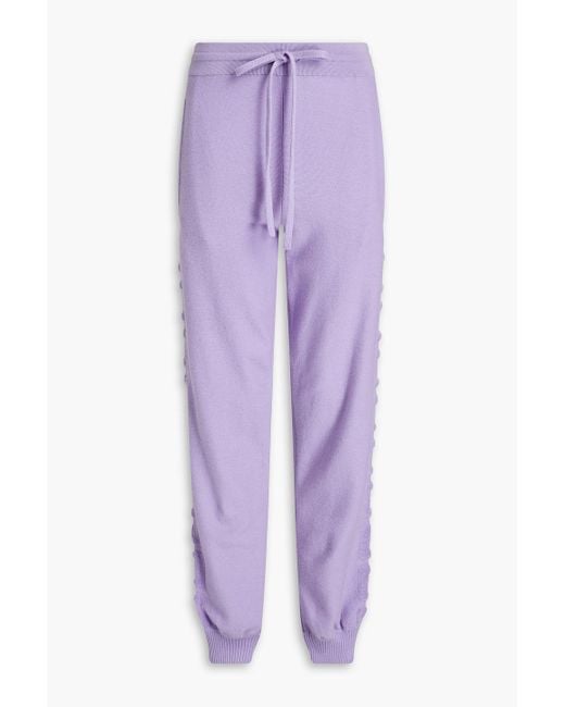 Versace Purple Wool And Cashmere-blend Track Pants