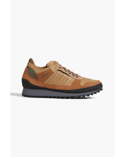 Adidas Originals Natural Hiaven Spzl Leather And Suede Sneakers for men