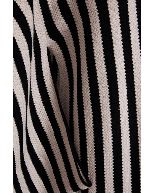 By Malene Birger White Gerta Striped Wool-blend Midi Dress