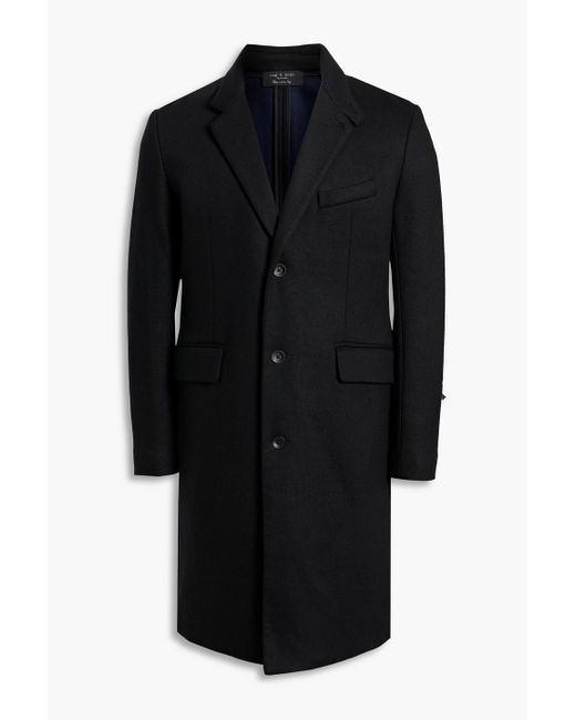 Rag & Bone Black Sloane Brushed Twill Coat for men