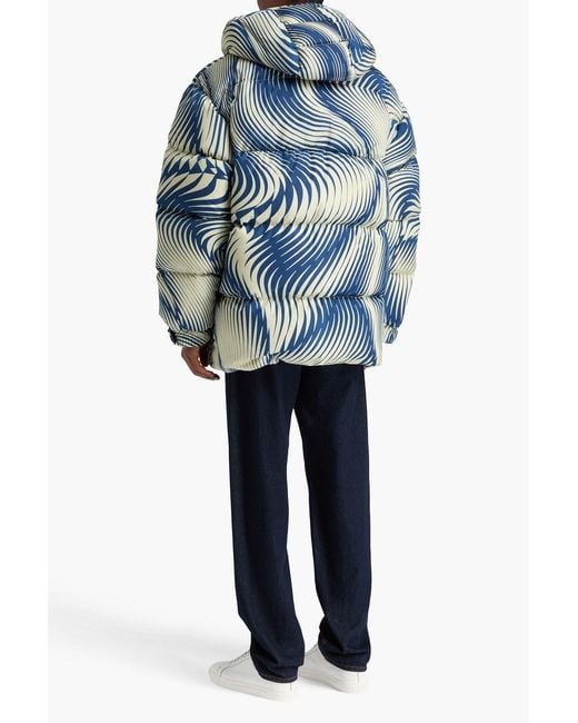 Dries Van Noten Blue Quilted Printed Shell Jacket for men