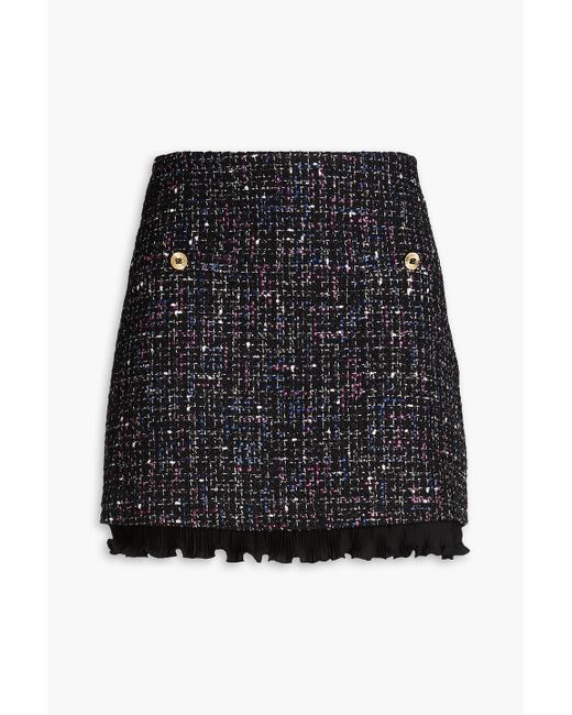 Sandro Black Cotton-blend Tweed Mini Skirt