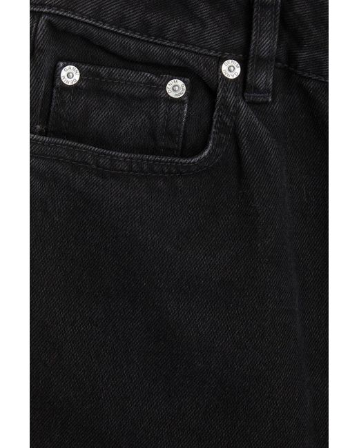 Ganni Black Cropped High-rise Straight-leg Jeans