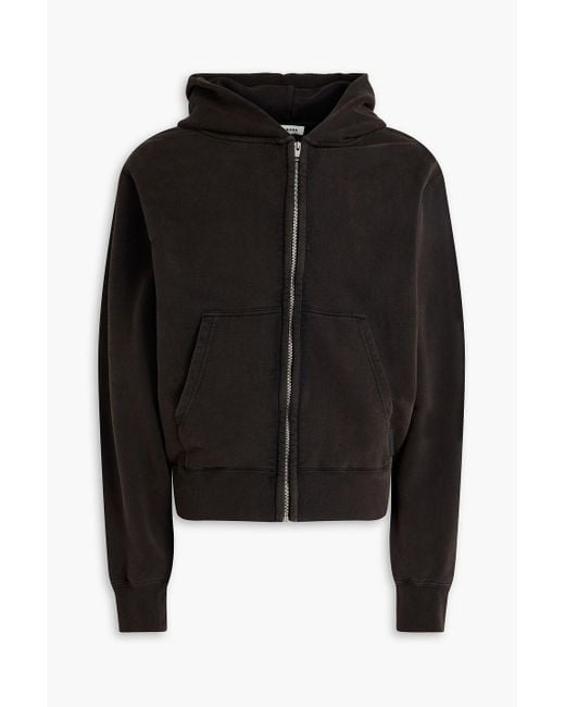 Sandro Black French Cotton-Terry Zip-Up Hoodie for men