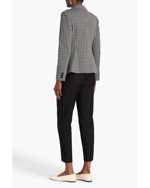 Theory Black Carissa Checked Tweed Blazer