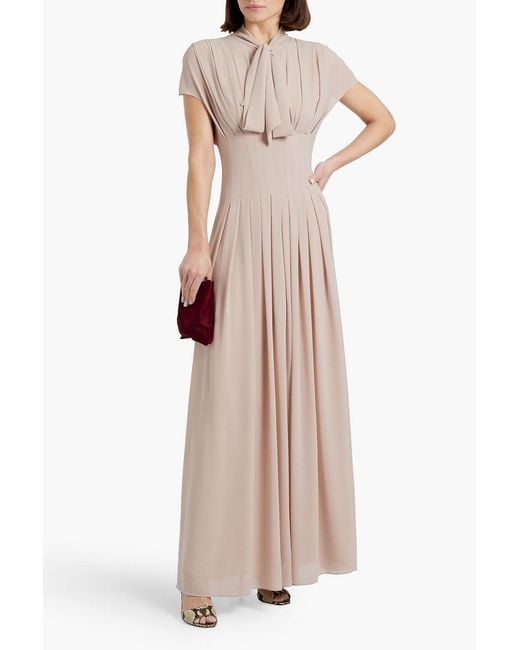 mikael aghal pleated dress Mikael Aghal Pleated chiffon midi dress - Women - Dark green Dresses