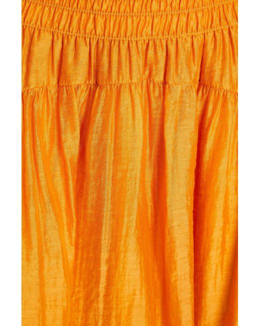 Vince Orange Gathered -blend Organza Midi Skirt