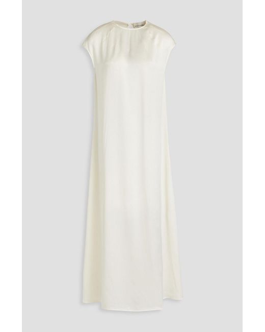 Loulou Studio White Dola Silk-satin Midi Dress