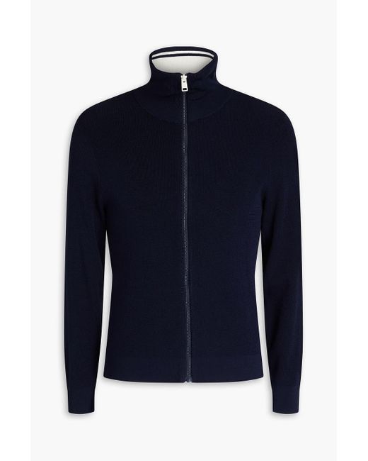 Sandro Blue Knitted Zip-up Cardigan for men