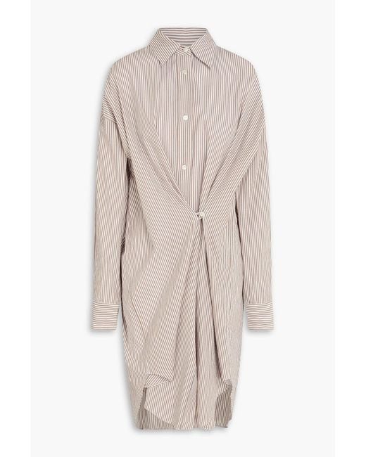Isabel Marant Natural Striped Cotton-mousseline Shirt Dress