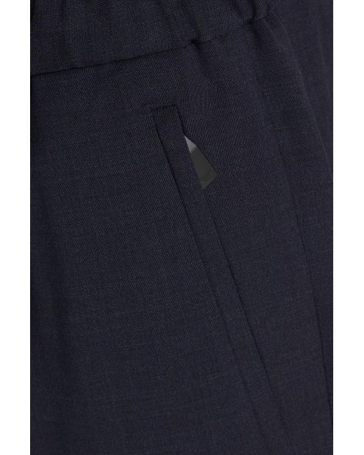 Emporio Armani Blue Wool Drawstring Pants for men