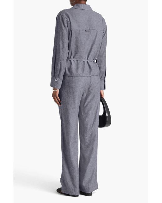 Vince Blue Chambray Wrap Top