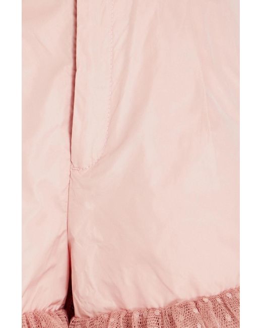 RED Valentino Pink Ruffled Taffeta Shorts
