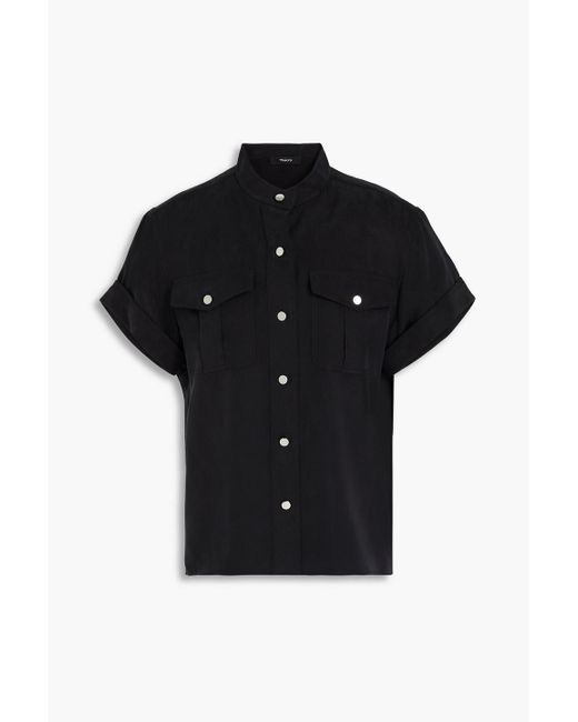 Theory Black Lyocell-twill Shirt