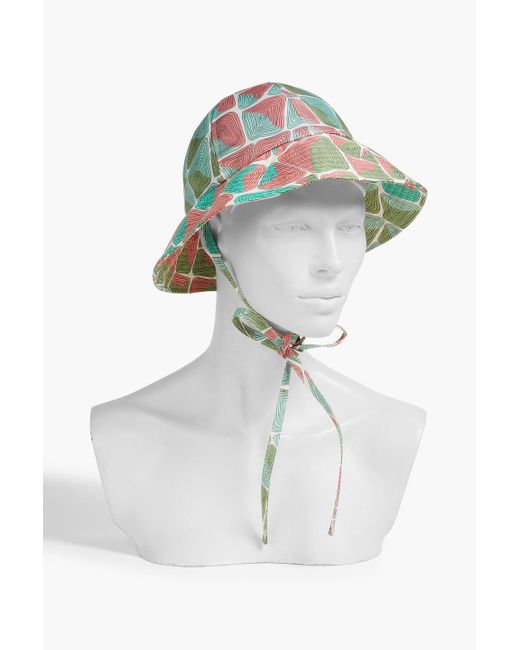 Emilio Pucci Green Printed Twill Bucket Hat