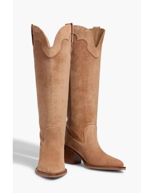 Stuart Weitzman Brown Felix Suede Cowboy Boots