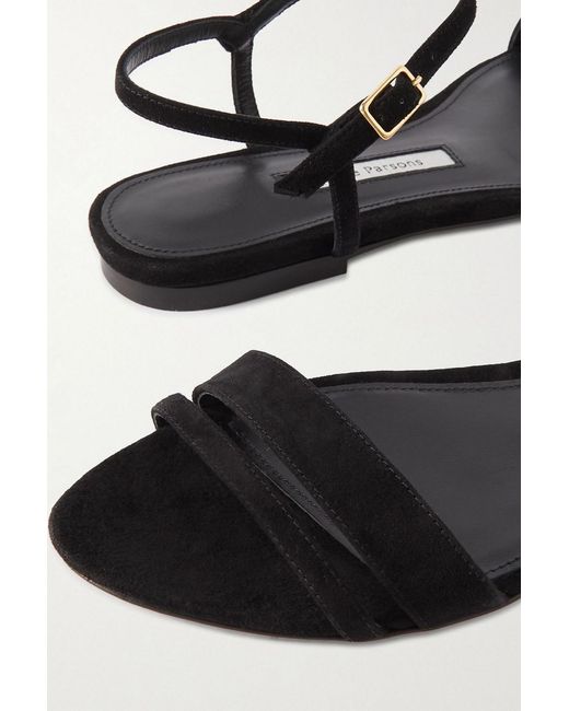 Emme Parsons Black Simple Suede Sandals