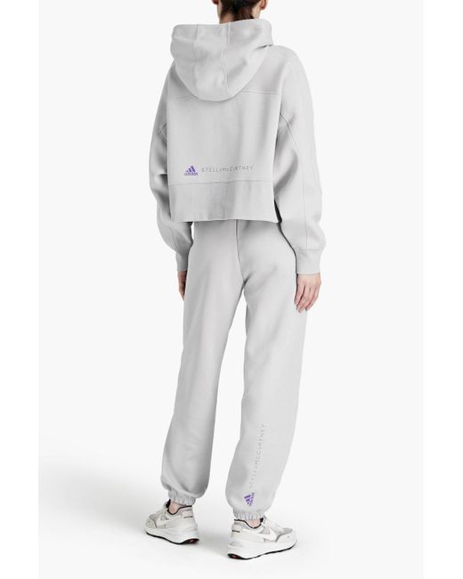 Adidas By Stella McCartney Gray Stretch-cotton Jersey Track Pants