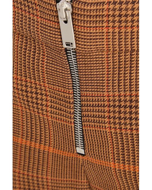 Stella McCartney Brown Houndstooth Wool Bootcut Pants