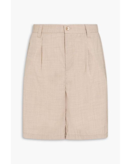 Frescobol Carioca Natural Sereno Pleated Wool Shorts for men