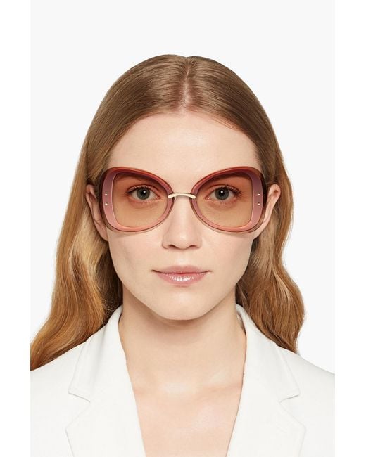 Zimmermann Pink Butterfly-Frame Acetate Sunglasses