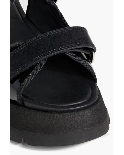 3.1 Phillip Lim Black Kate Leather Platform Slingback Sandals