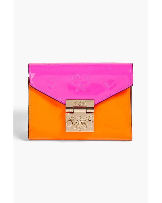 MCM Pink Neon Patent-leather Wallet