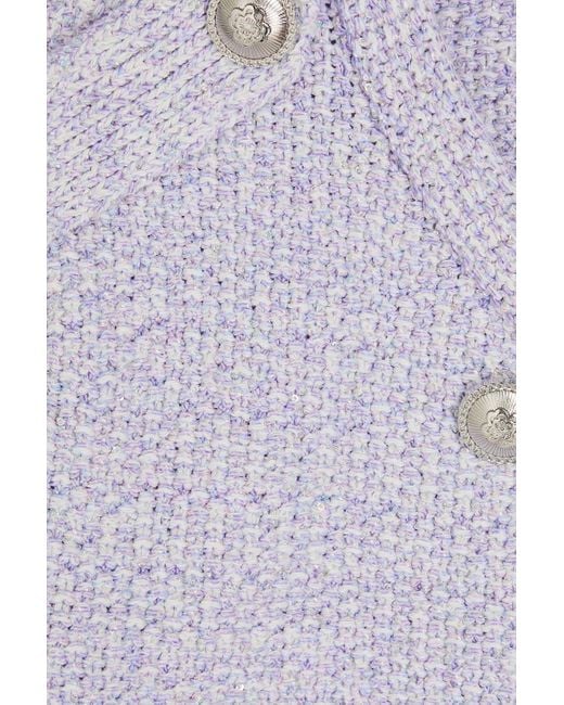 Maje White Sequin-embellished Knitted Jacket