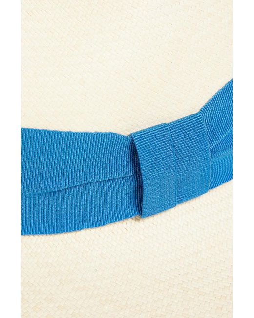 Frescobol Carioca Blue Rafael Grosgrain-trimmed Straw Panama Hat for men