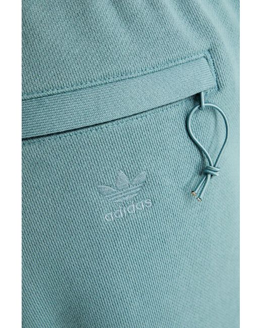 Adidas Originals Blue Embroidered French Cotton-terry Drawstring Shorts for men