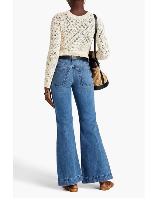 Re/done Blue 70s Low-rise Flared Jeans